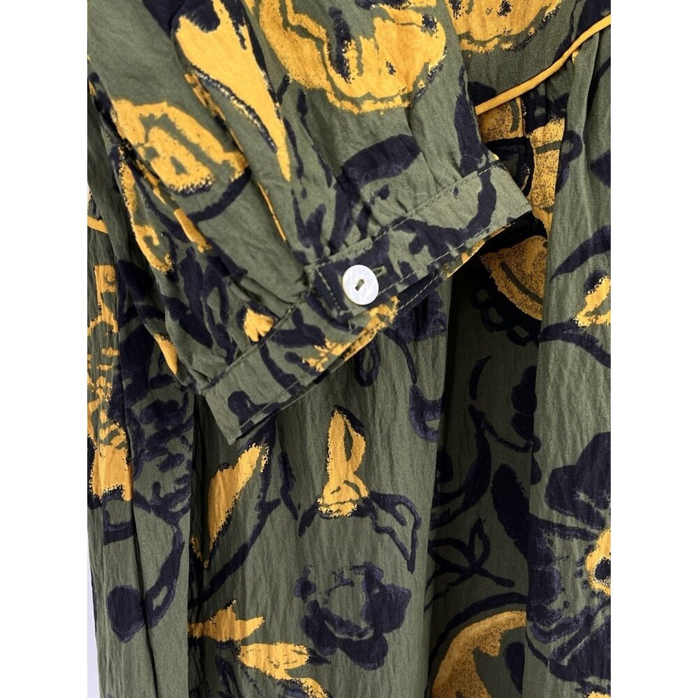 FIGUEROA & FLOWER Women's Green Floral V-Neck A-LIne Midi Dress Large - Picture 3 of 7